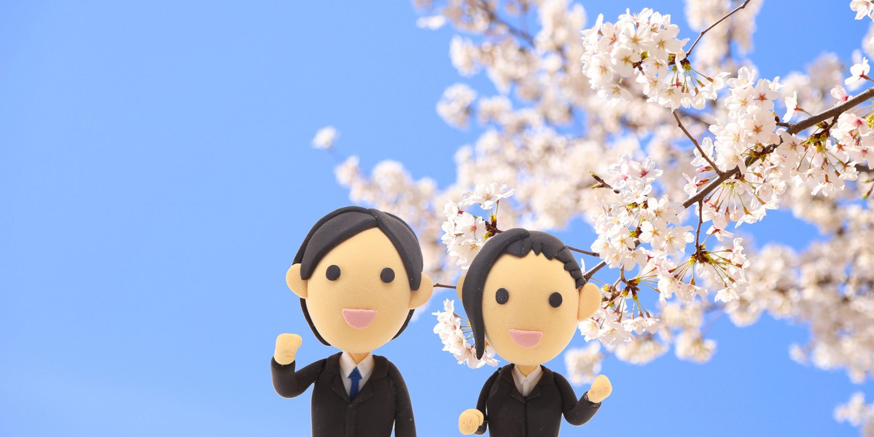 桜の樹の下の就活生人形